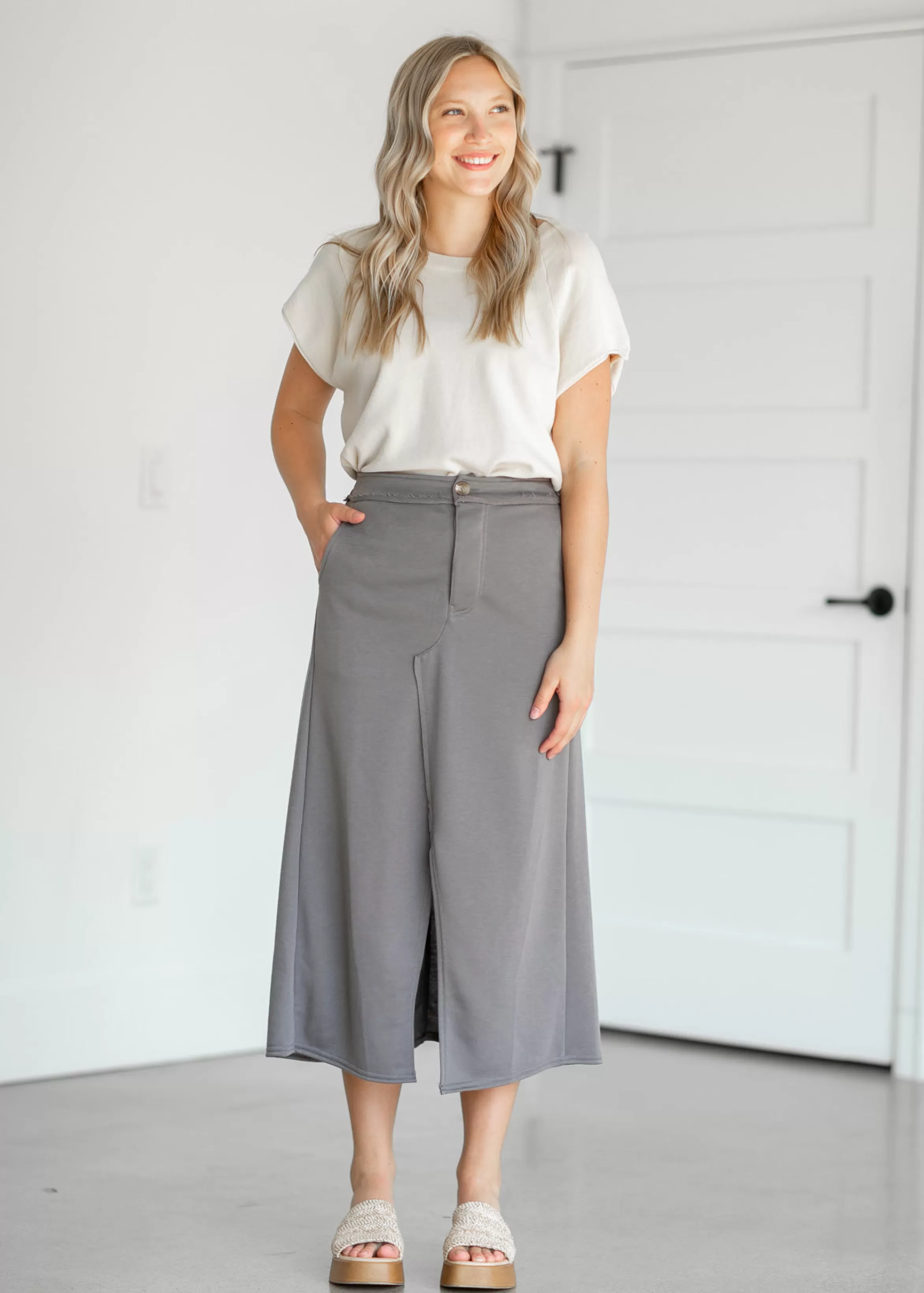 Wishlist A-Line Knit Midi Skirt Outlet