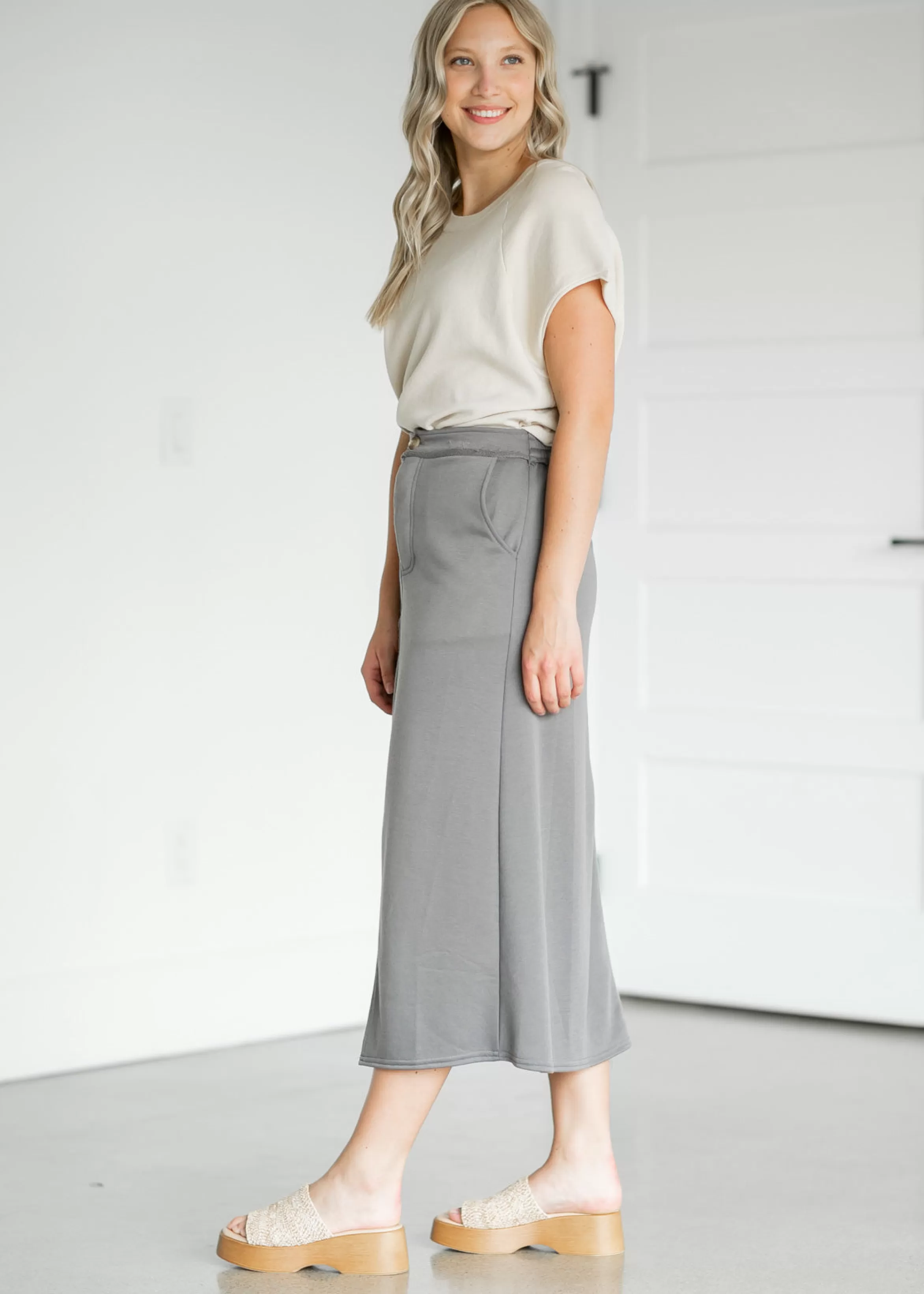 Wishlist A-Line Knit Midi Skirt Outlet