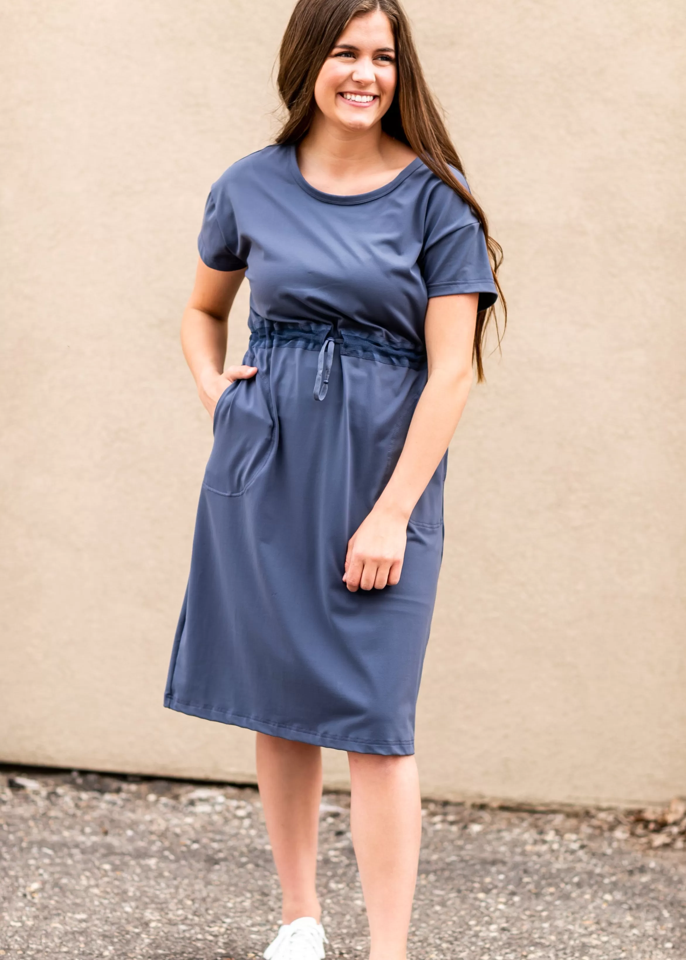 * Becca Cinch Waist Athletic Midi Dress Sale