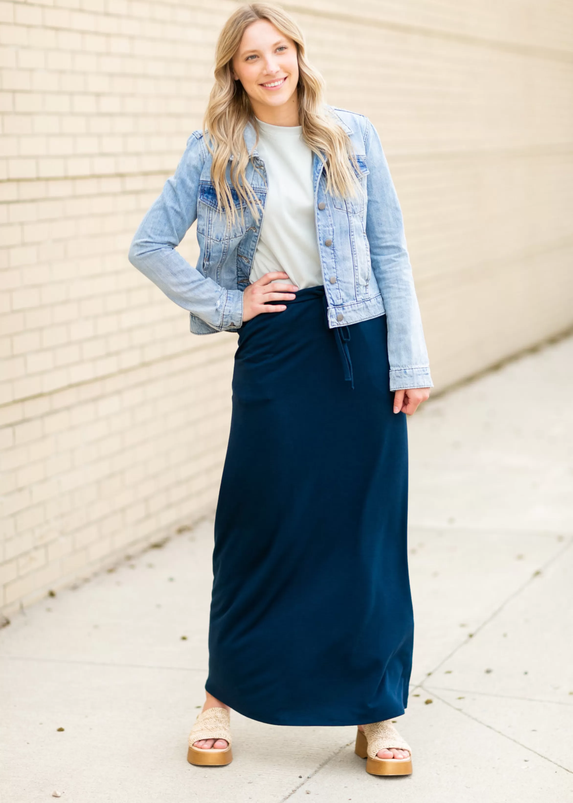 Zenana Drawstring A-Line Maxi Skirt Store