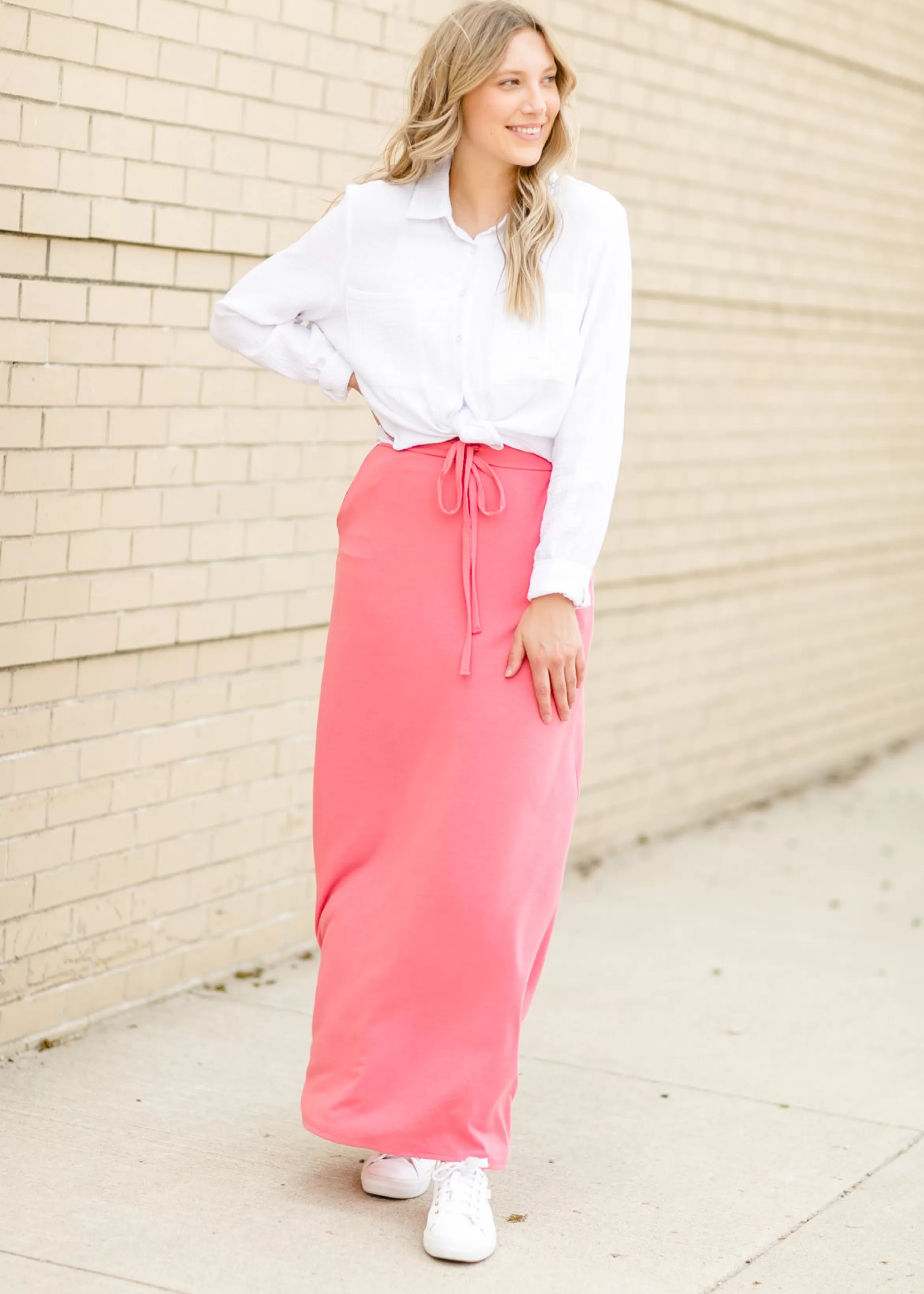 Zenana Drawstring A-Line Maxi Skirt Store