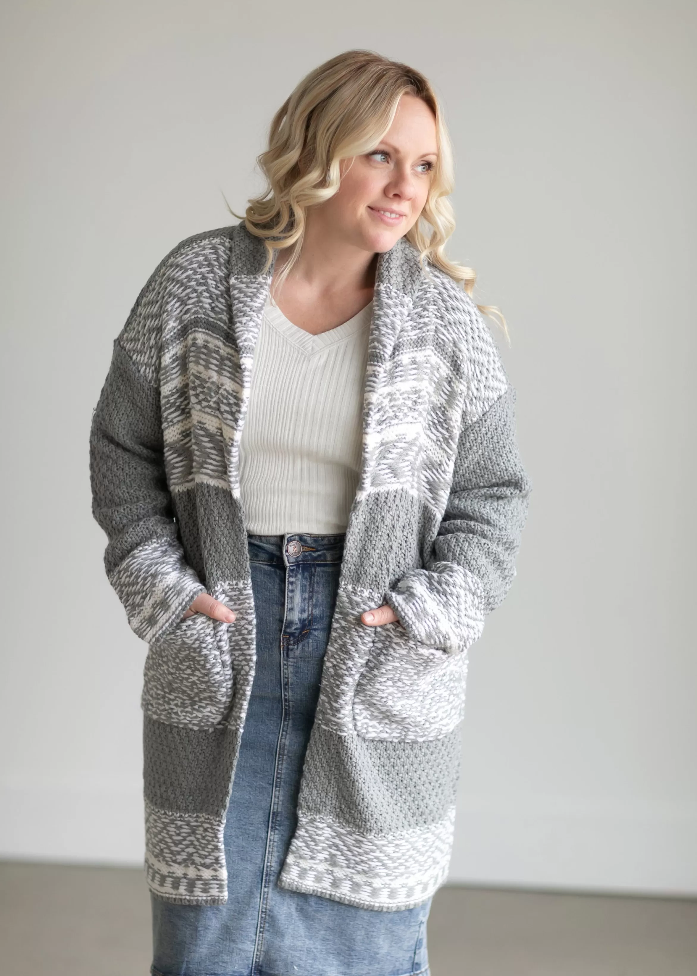 Lucky Brand Fair Isle Open Front Coatigan Hot