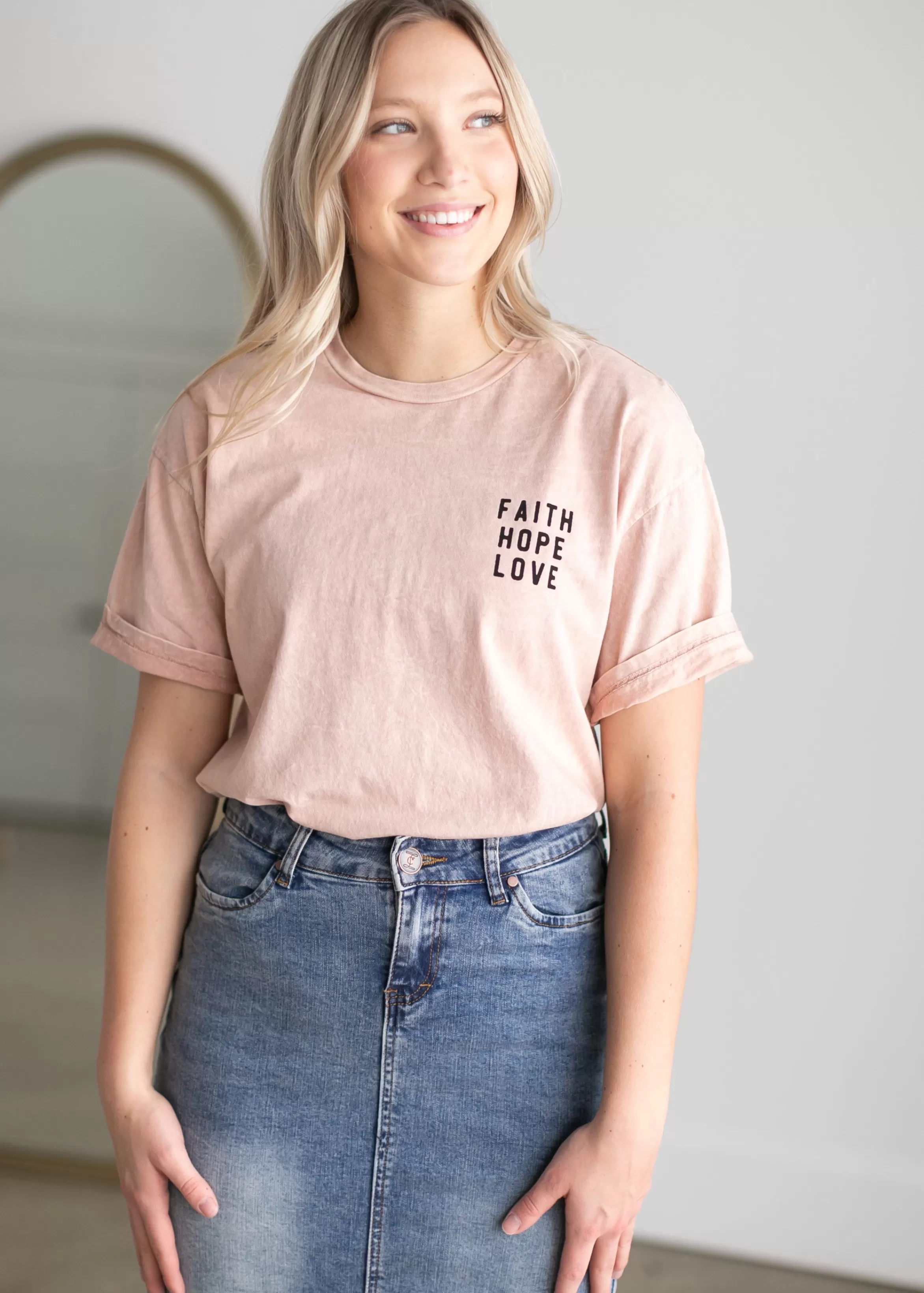 Oat Collective Faith, Hope, & Love Graphic Top Cheap