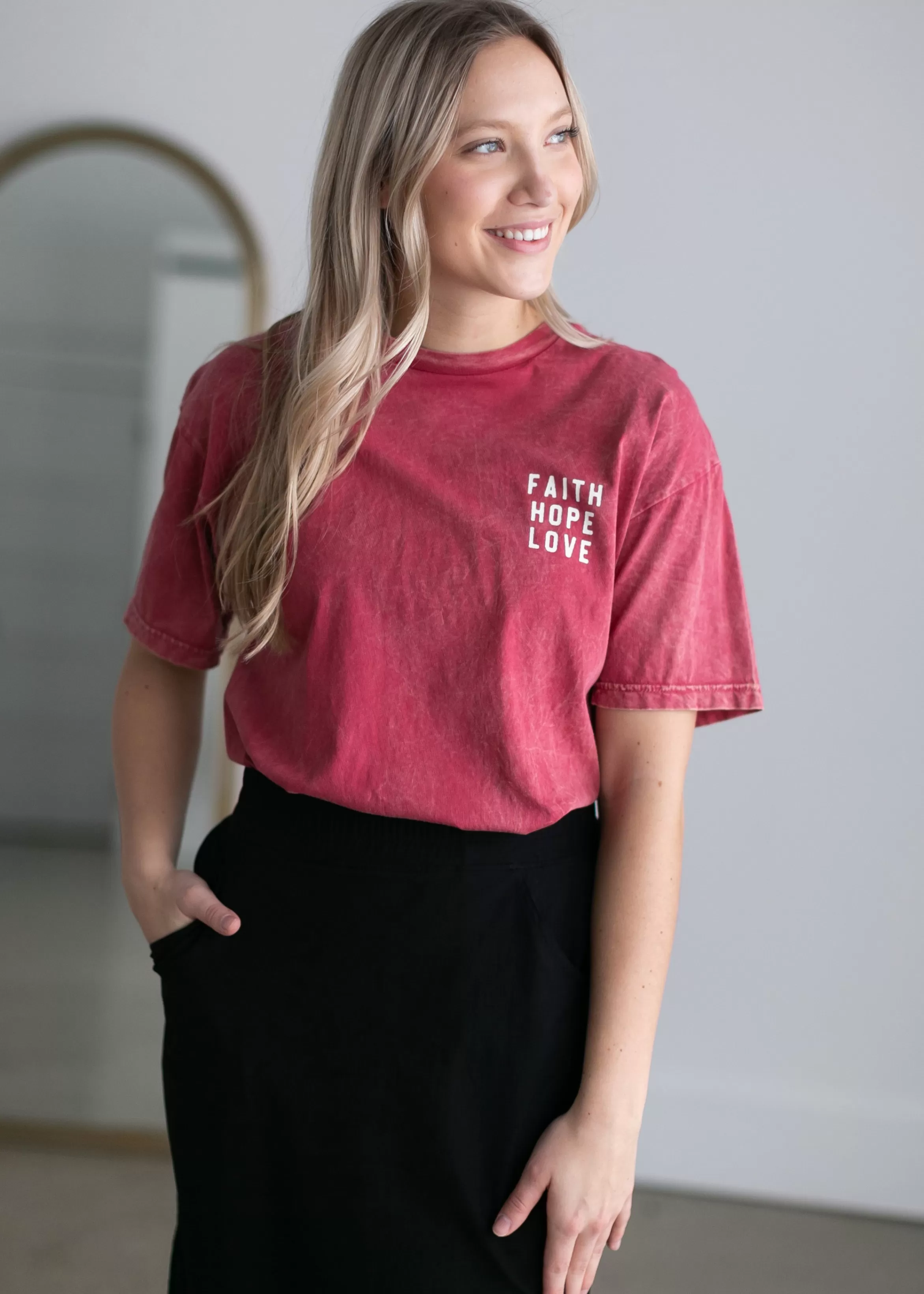 Oat Collective Faith, Hope, & Love Graphic Top Cheap