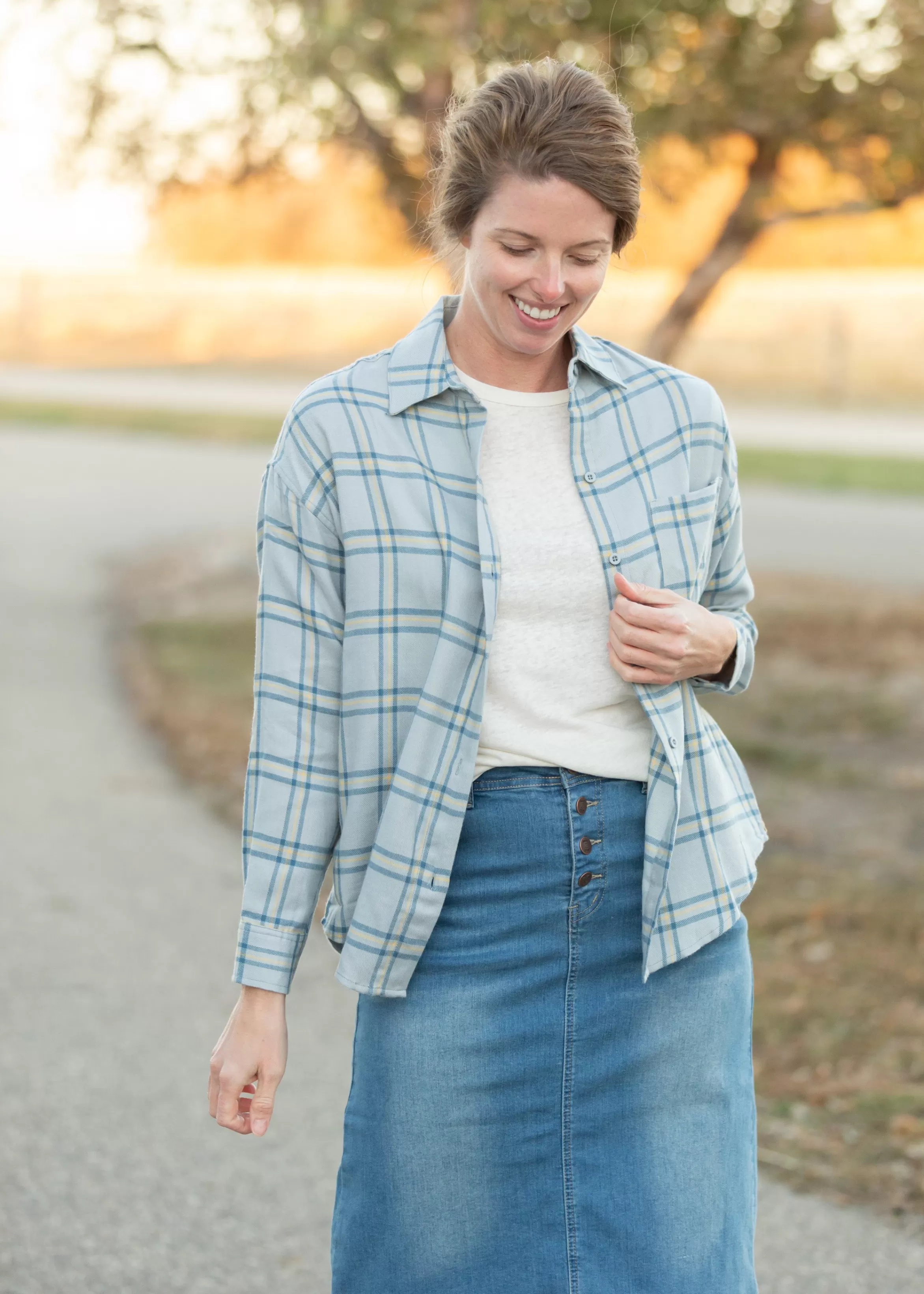 Z Supply Hawk Plaid Button Up Top Hot