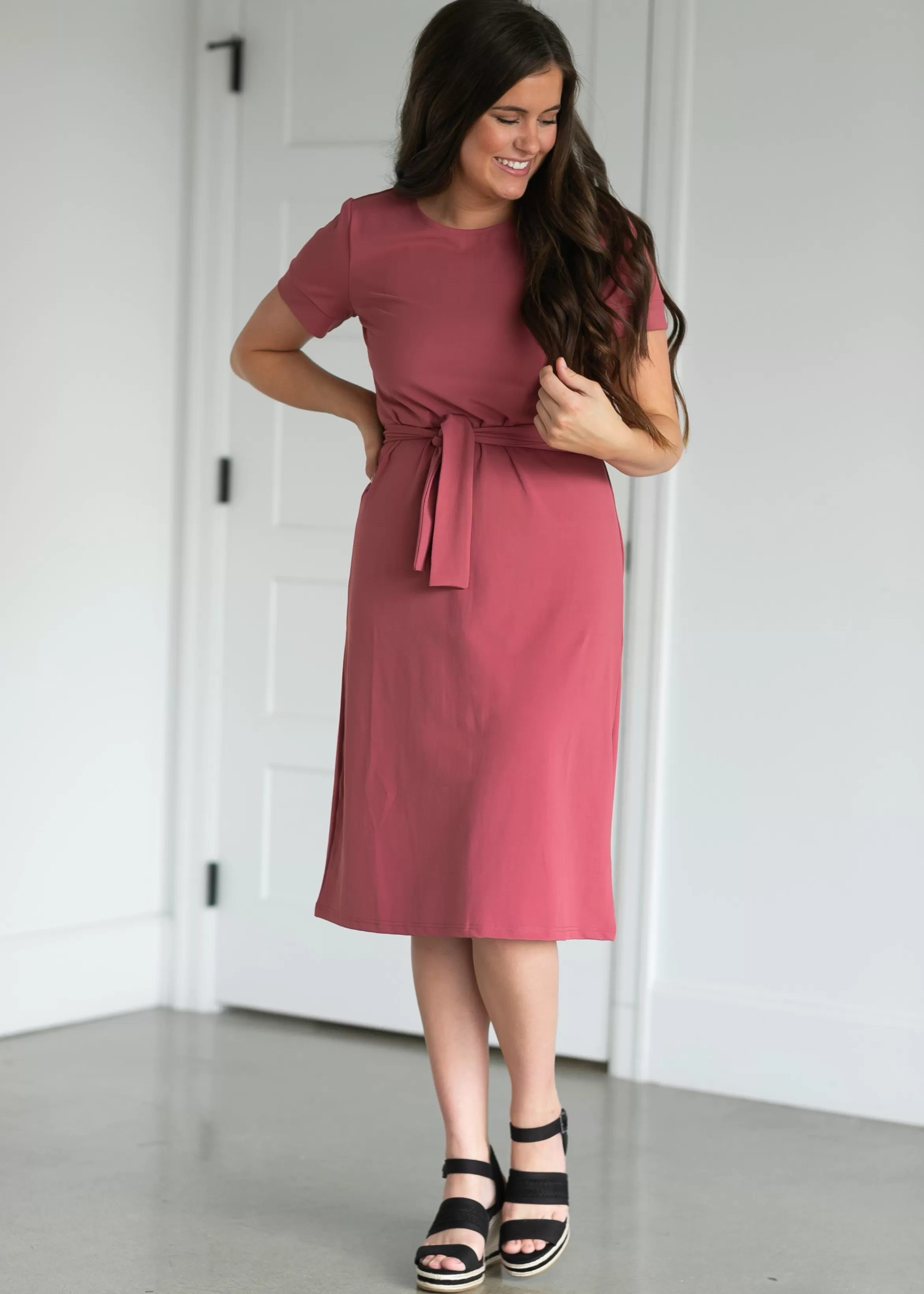 * Lennox Classic Mauve Midi Dress Fashion