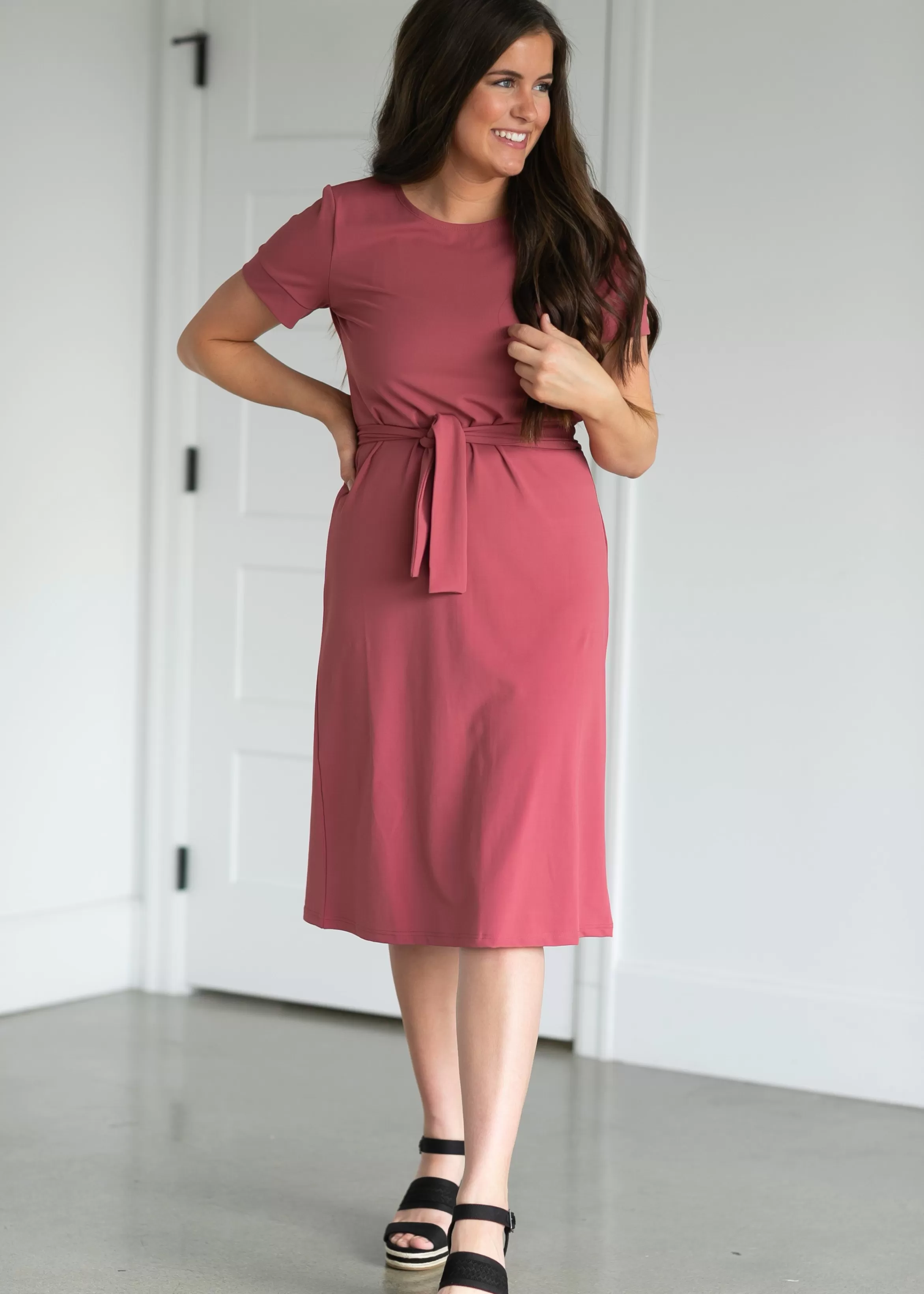 * Lennox Classic Mauve Midi Dress Fashion