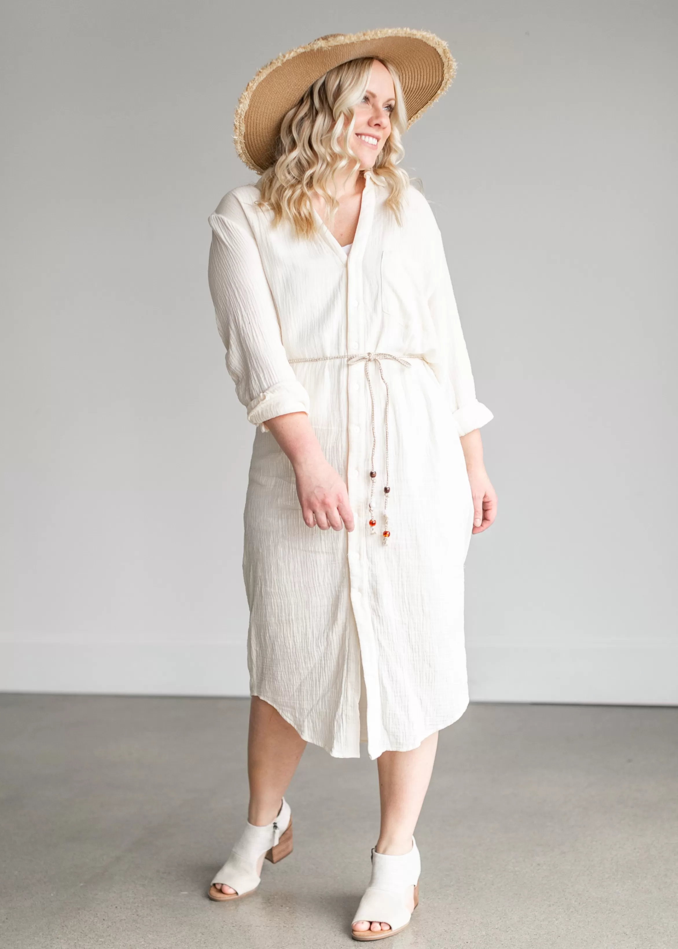 Heartloom Sonora Cotton Gauze Shirt Midi Dress Hot